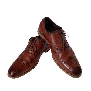 Stacy Adams 25064 Men's Dunbar-Wingtip Oxford, Cognac Size 10